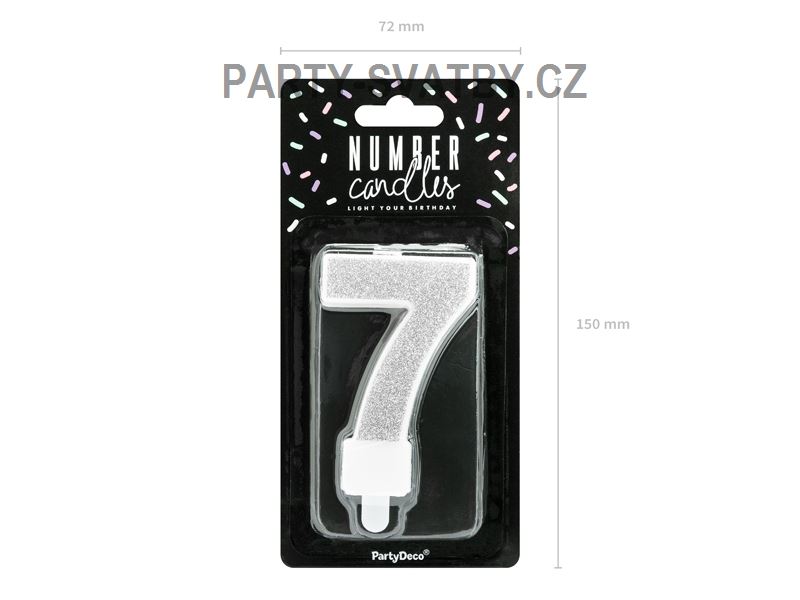 Narozeninové svíčky - číslo "1" glitter stříbrná