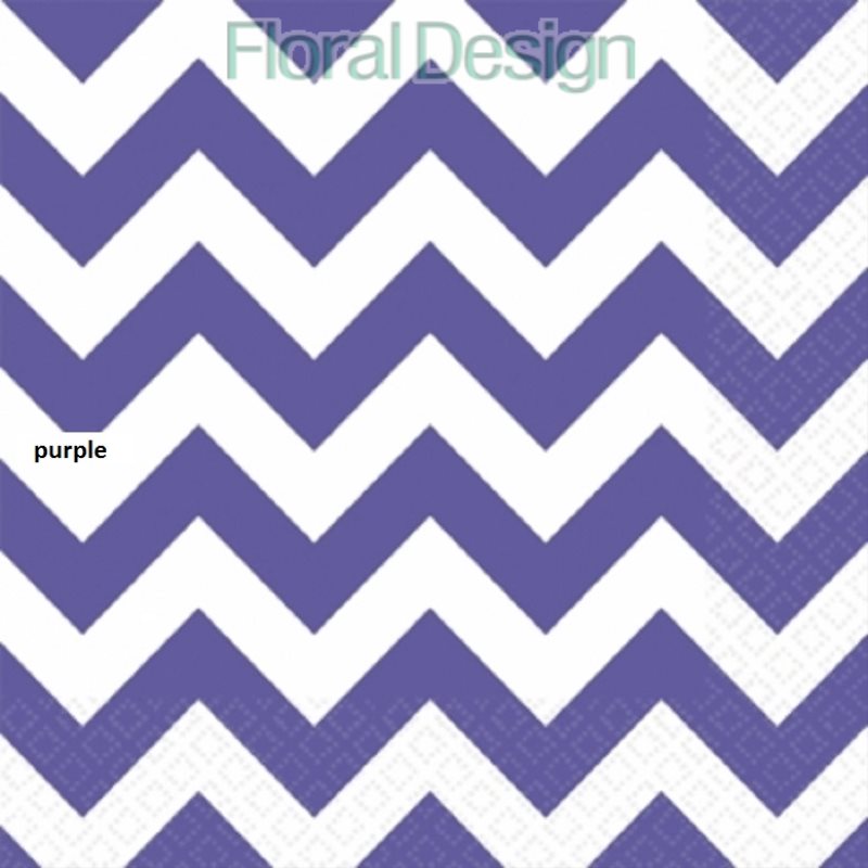 Ubrousek 33cm dvouvrstvý "Chevron" 20ks purple