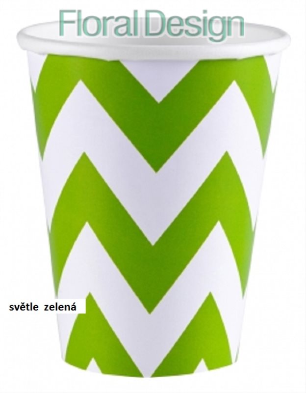 Papírový kelímek Chevron 266ml. zelená 8ks