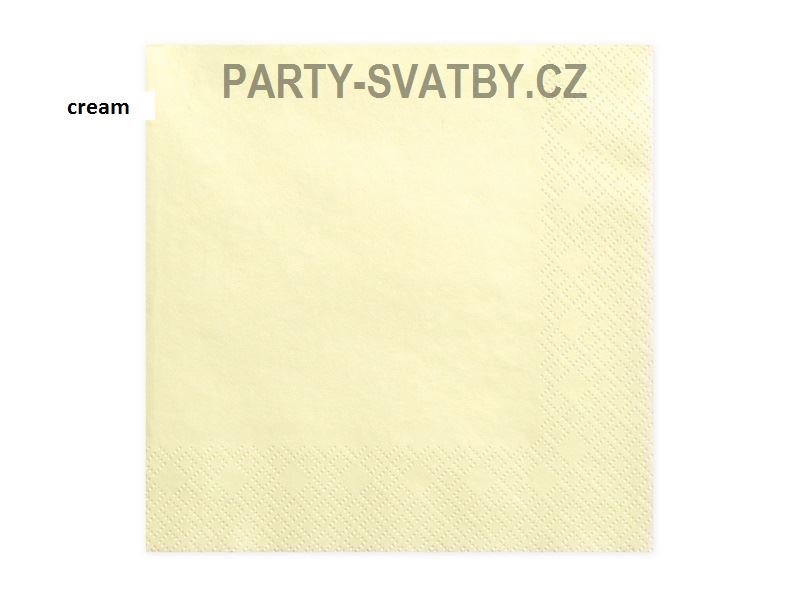 Ubrousek 33cm třívrstvý 20 ks krémová