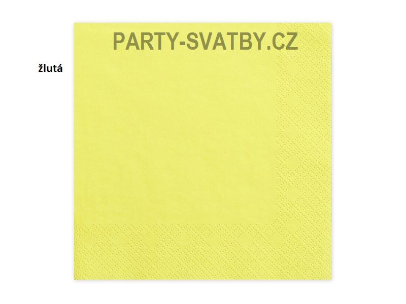 Ubrousek 33cm třívrstvý 20 ks žlutá  