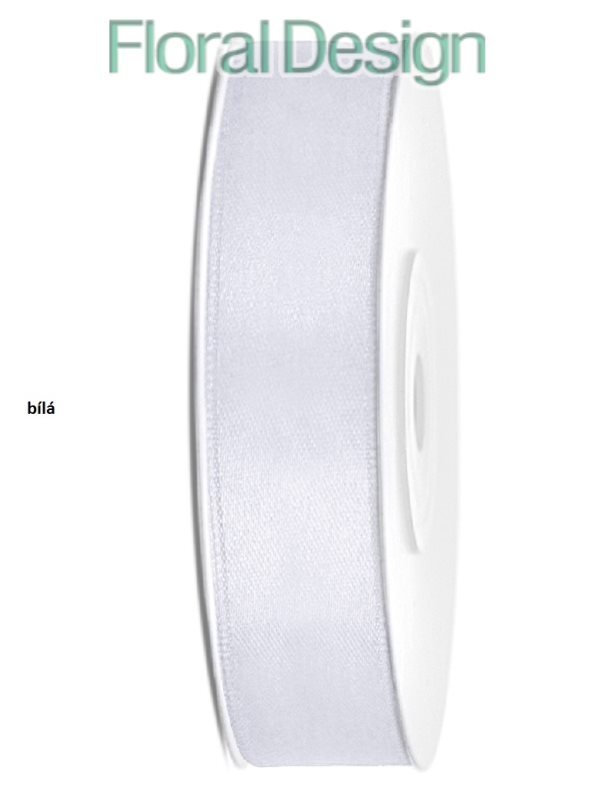 Stuha satén 12mm x 25m bílá