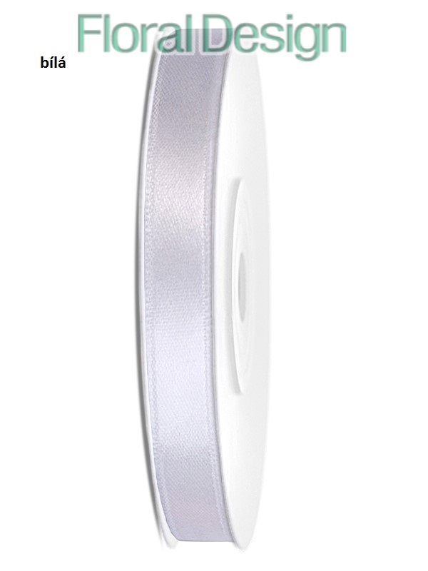 Stuha satén 6mm x 25m bílá