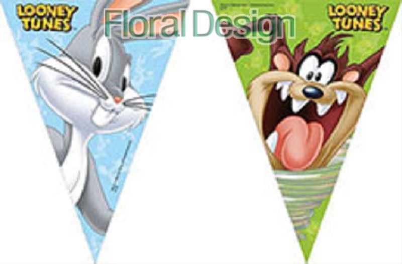 Baner 9 vlajek "Looney tunes" 230cm plastový