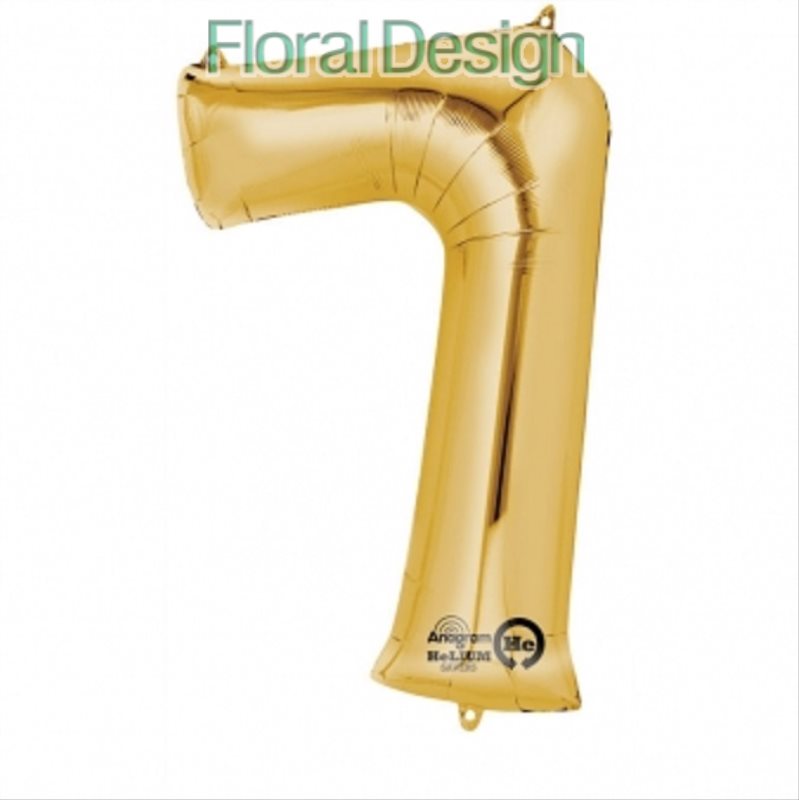 Balonek foliový 35cm číslice "7" zlatá