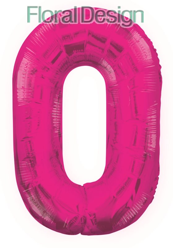 Balonek foliový 86cm číslice "0" růžová