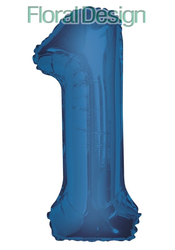 Balonek foliový 86cm číslice "1" modrá