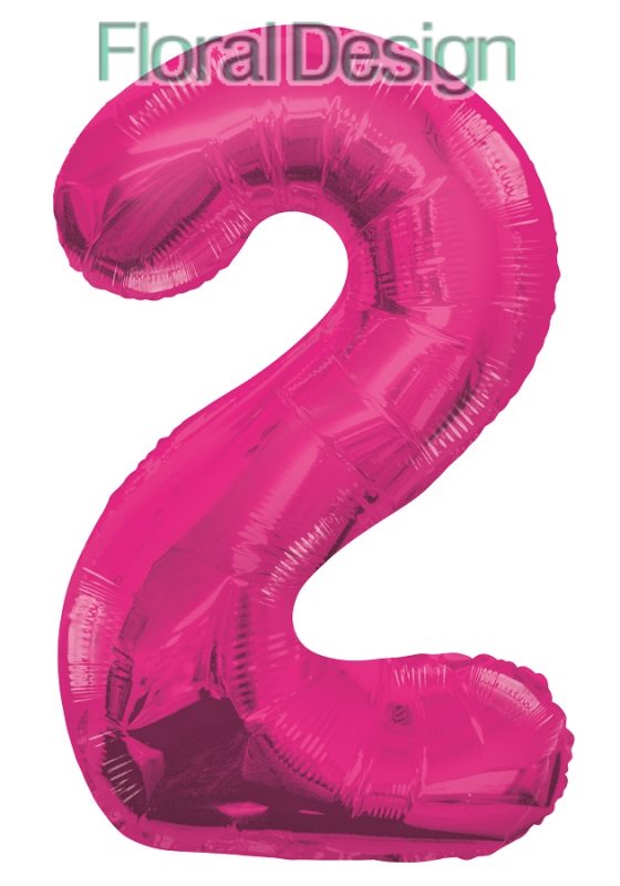 Balonek foliový 86cm číslice "2" růžová