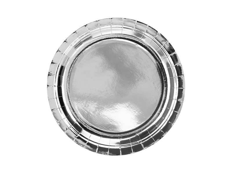 Papírový talíř 23cm metal stříbrná 6ks