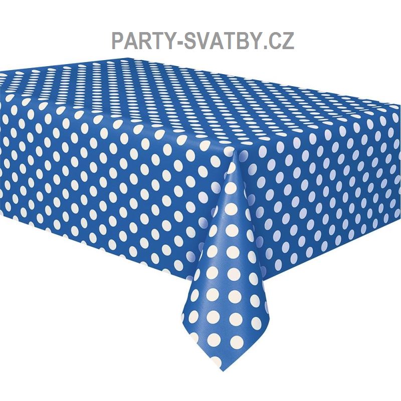 Plastový ubrus / puntík 137 x 274cm tmavě modrá