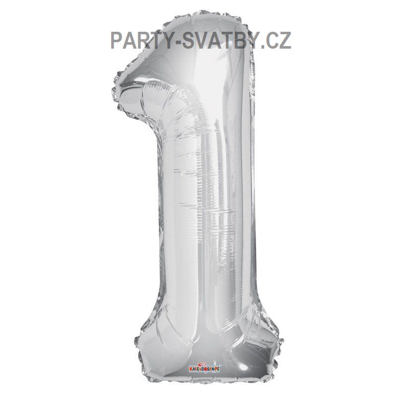 Balonek foliový 86cm číslice "1" stříbrná