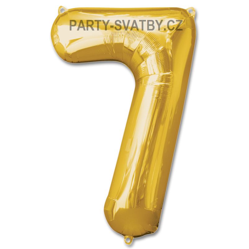 Balonek foliový 86cm číslice "7" zlatá
