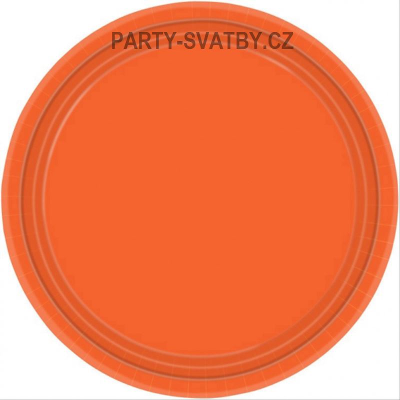 Papírový talíř 23cm 8 ks oranžová