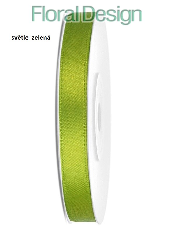 Stuha satén 6mm x 25m světle zelená