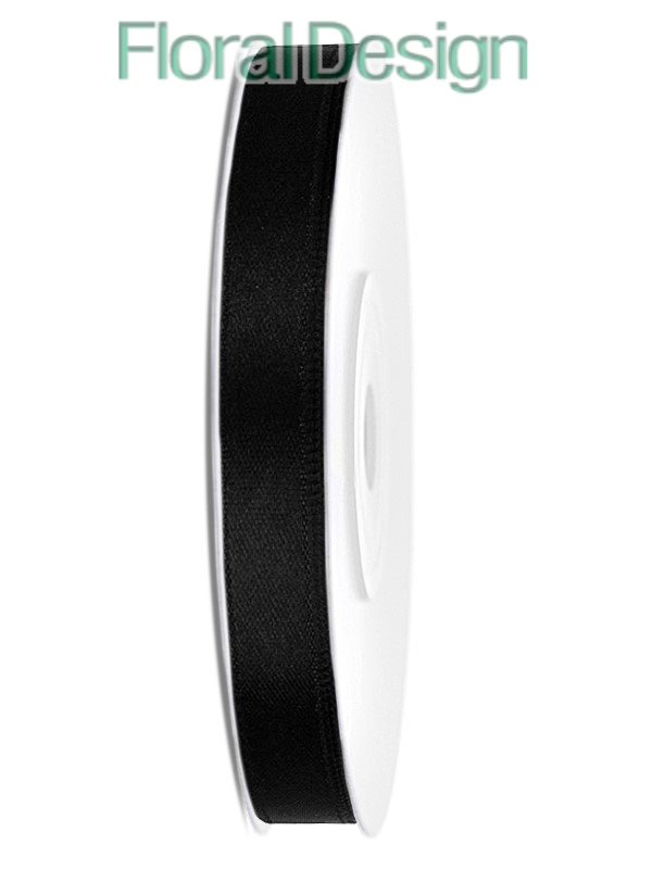 Stuha satén 6mm x 25m černá
