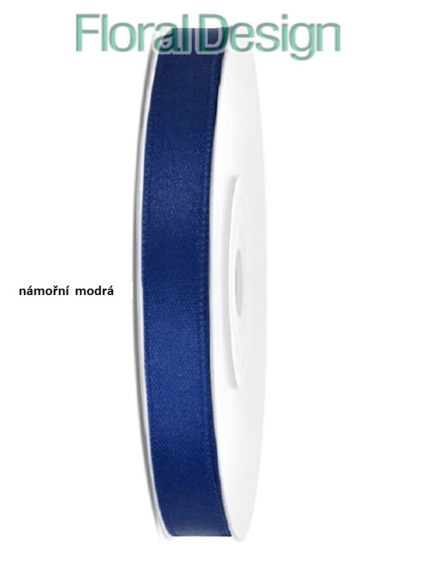 Stuha satén 6mm x 25m námořní modrá