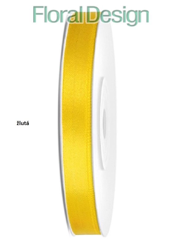 Stuha satén 6mm x 25m žlutá