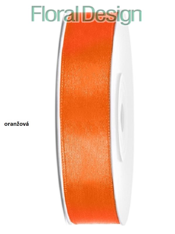 Stuha satén 12mm x 25m oranžová