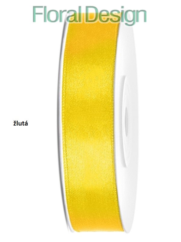 Stuha satén 12mm x 25m žlutá