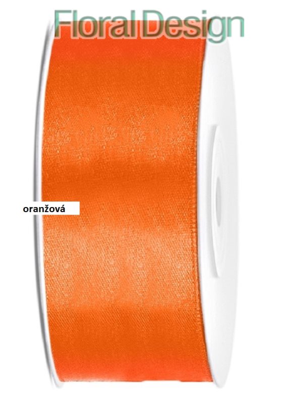 Stuha satén 25mm x 25m oranžová