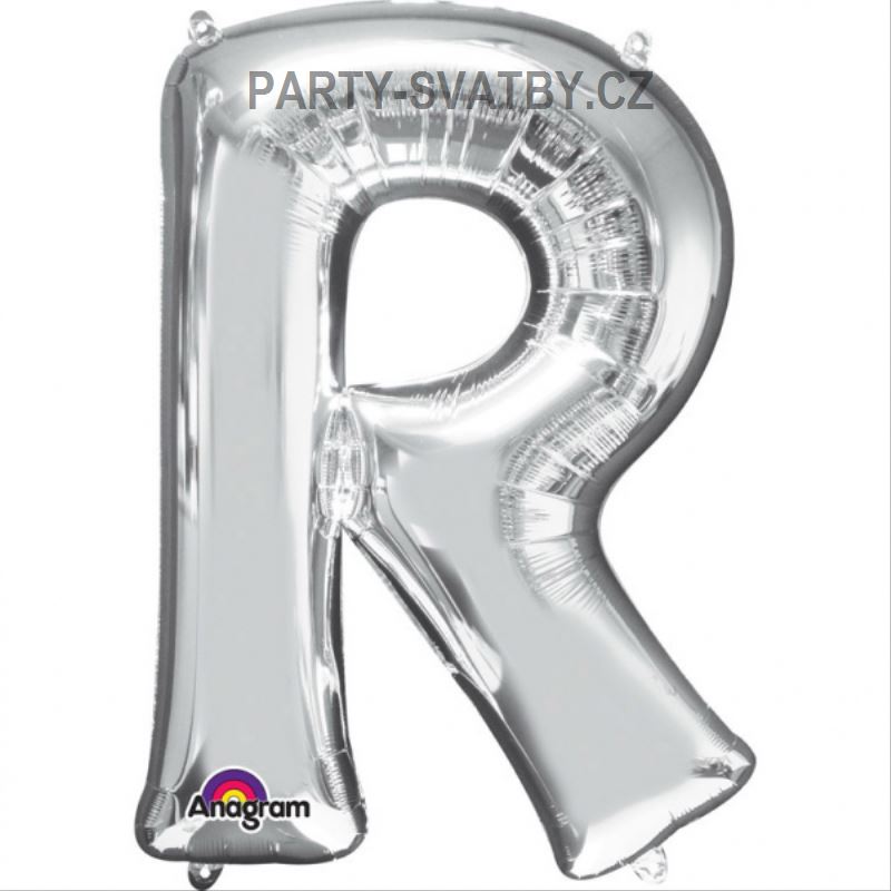 Balonek "R" foliový 81cm stříbrná