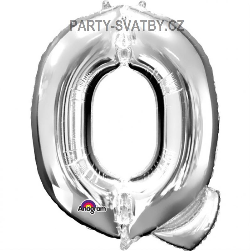 Balonek "Q" foliový 81cm stříbrná