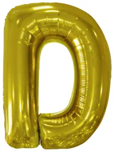 Balonek "D" foliový 84cm zlatá