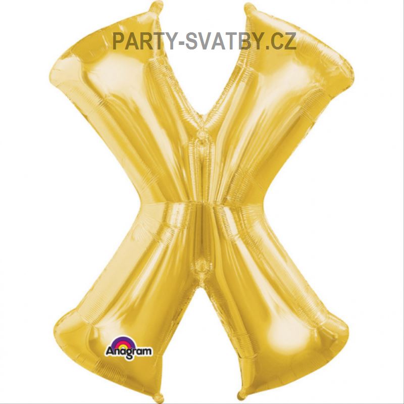 Balonek "X" foliový 35cm zlatá