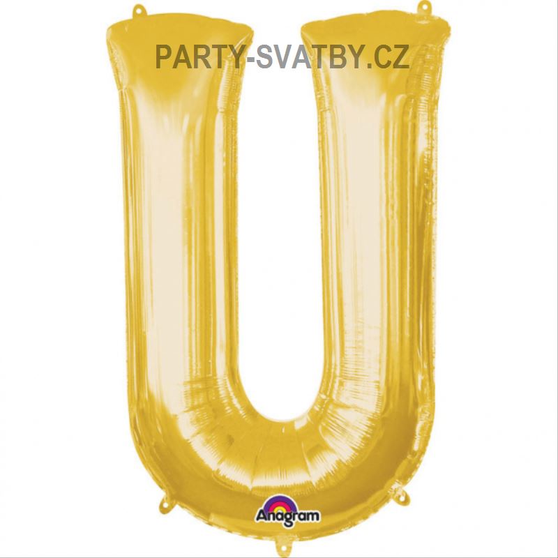 Balonek "U" foliový 35cm zlatá