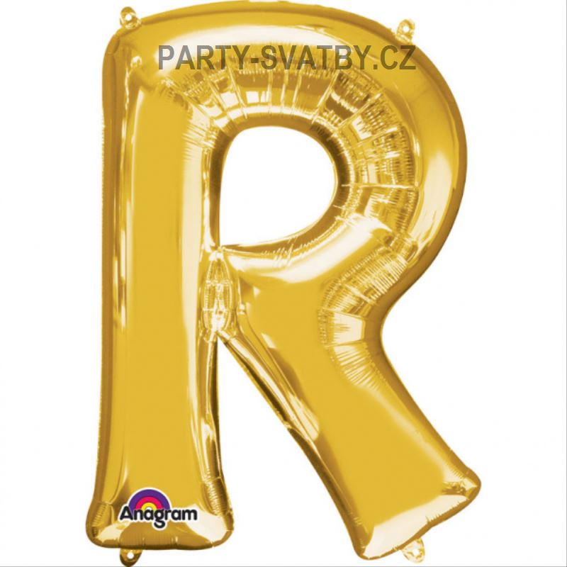 Balonek "R" foliový 35cm zlatá