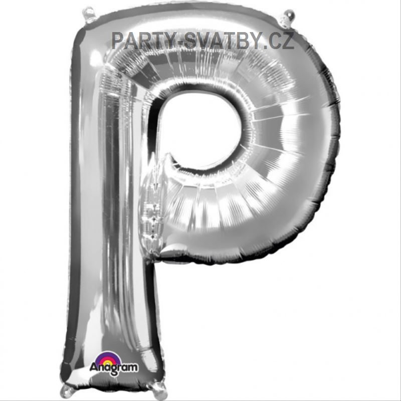 Balonek "P" foliový 35cm stříbrná
