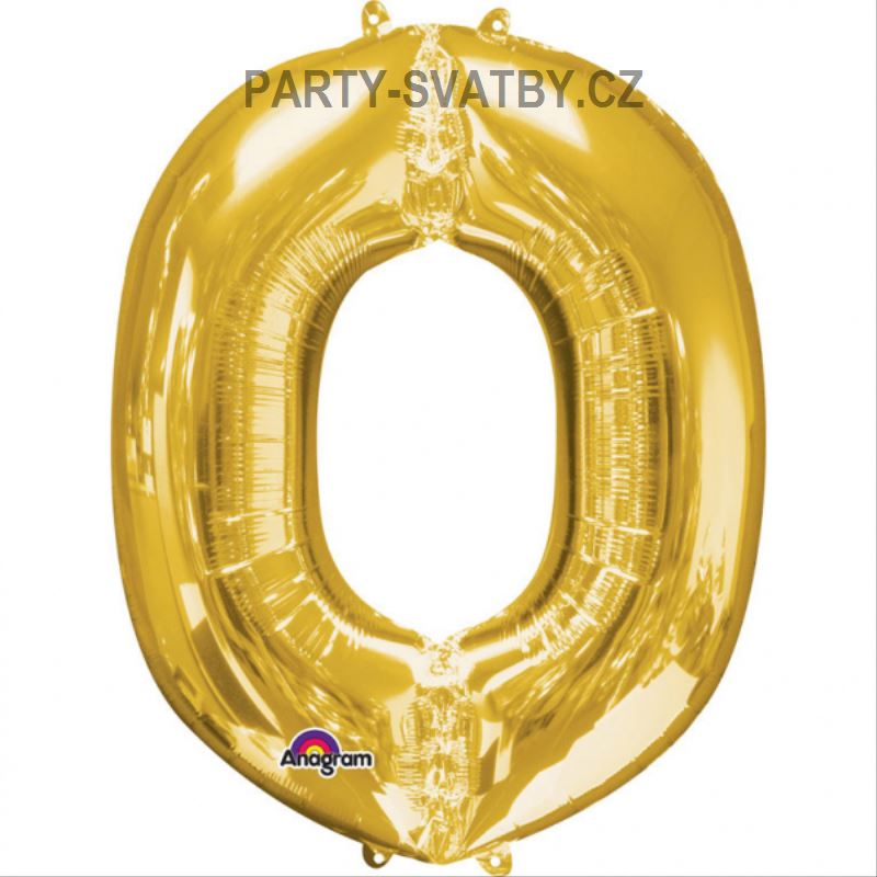 Balonek "O" foliový 35cm zlatá
