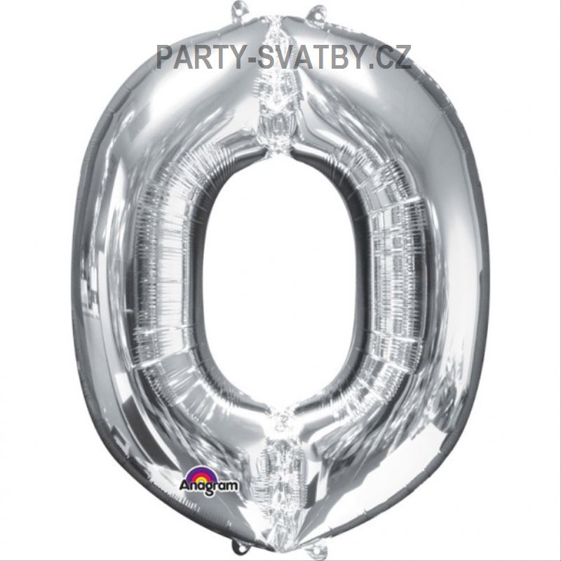 Balonek "O" foliový 35cm stříbrná