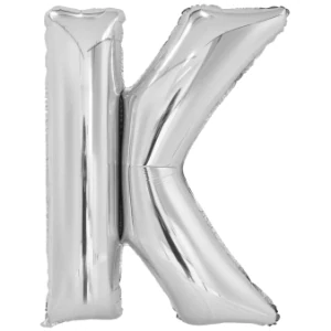 Balonek "K" foliový 83cm stříbrná