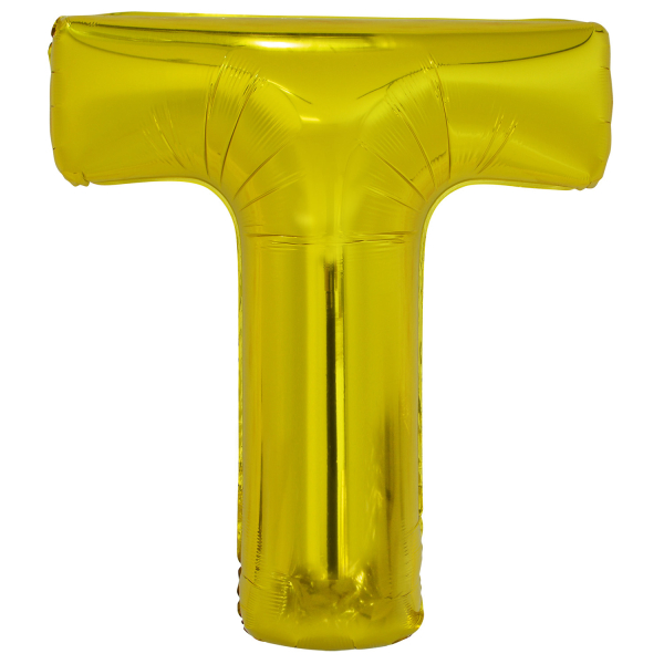 Balonek "T" foliový 81cm zlatá