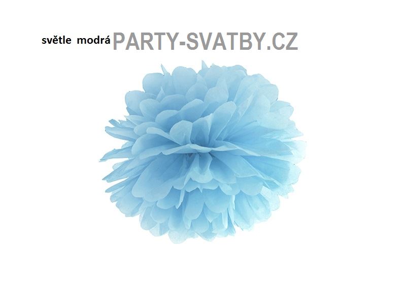 Pom Pom 35cm papírový světle modrá