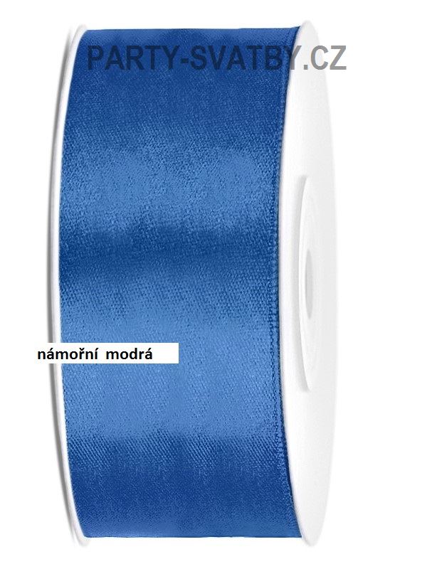 Stuha satén 25mm x 25m námořní modrá