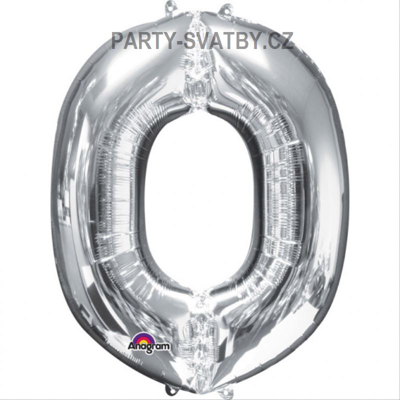 Balonek "O" foliový 83cm stříbrná