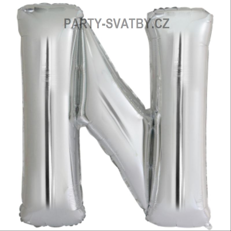 Balonek "N" foliový 81cm stříbrná