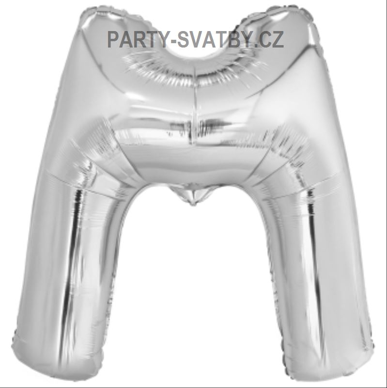 Balonek "M" foliový 83cm stříbrná