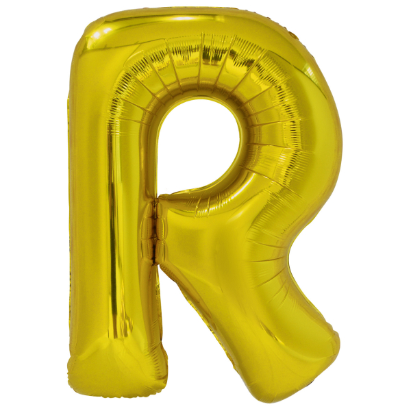 Balonek "R" foliový 81cm zlatá