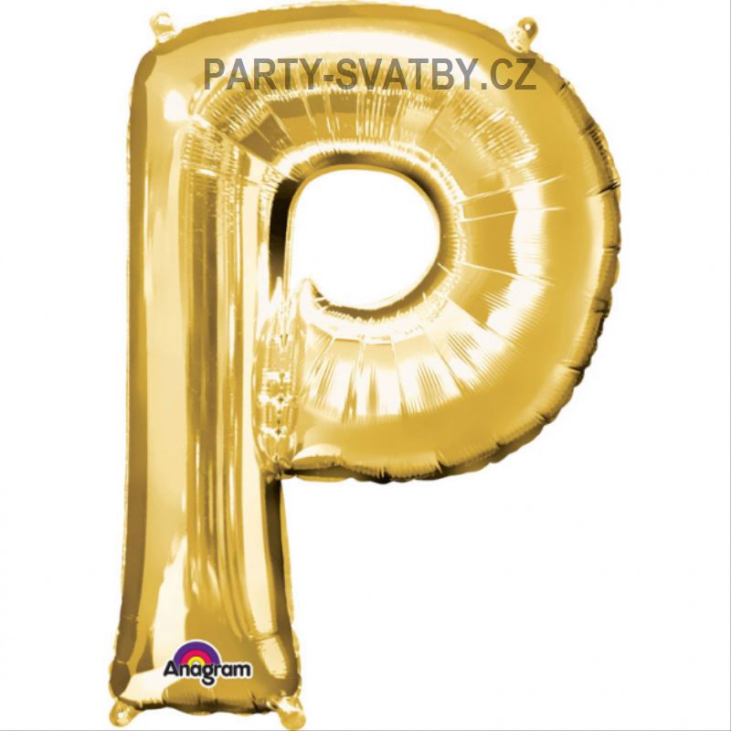 Balonek "P" foliový 81cm zlatá