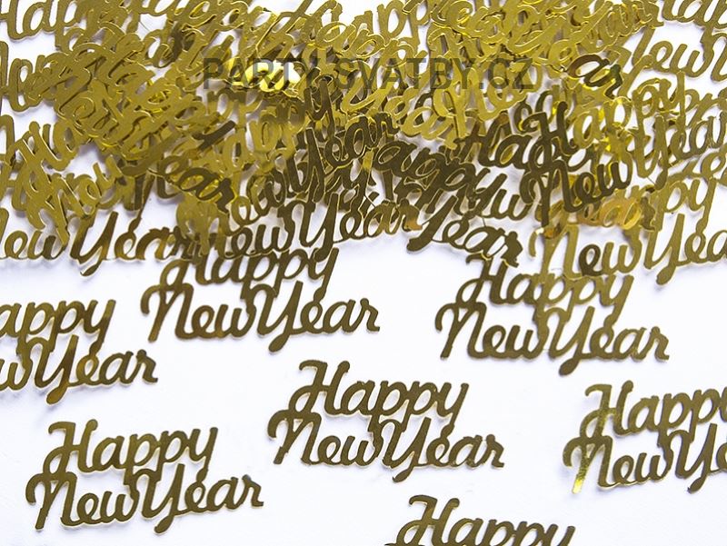 Konfety 4 x 2cm "Happy New Year"