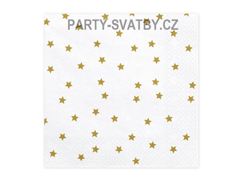 Ubrousek 33cm / hvězdičky třívrstvý 20 ks