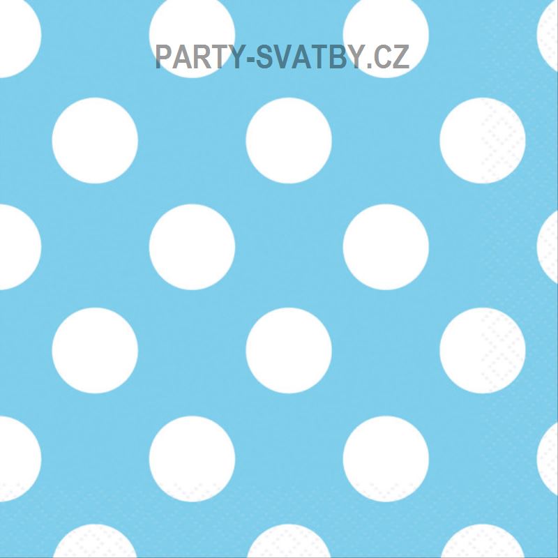 Ubrousek 25cm dvouvrstvý Puntík 16ks světle modrá