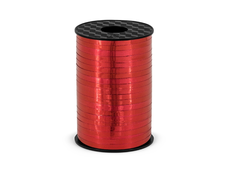Vázací stuha 5mm x 225m metal červená