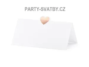 Jmenovka Srdce růžovozlatá 10 x 5cm, 10 ks