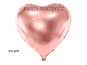 Balonek foliový Srdce 45cm růžovozlatá