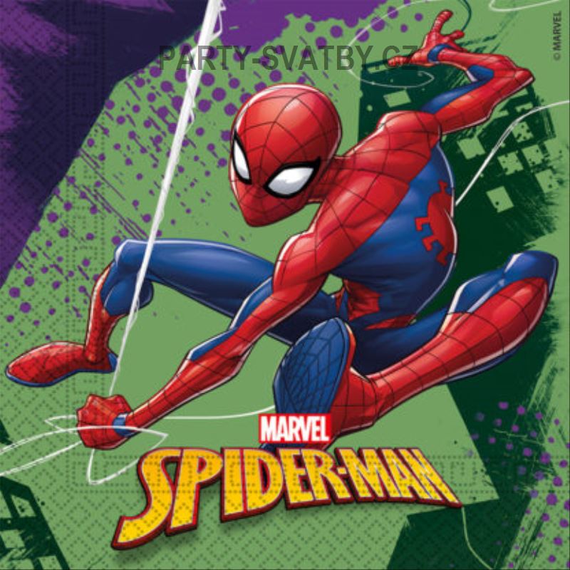Ubrousek 33cm dvouvrstvý "Spiderman" 20ks