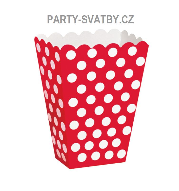 Krabička na popcorn 8ks červená 6,35 x 13,6 x 3,81cm